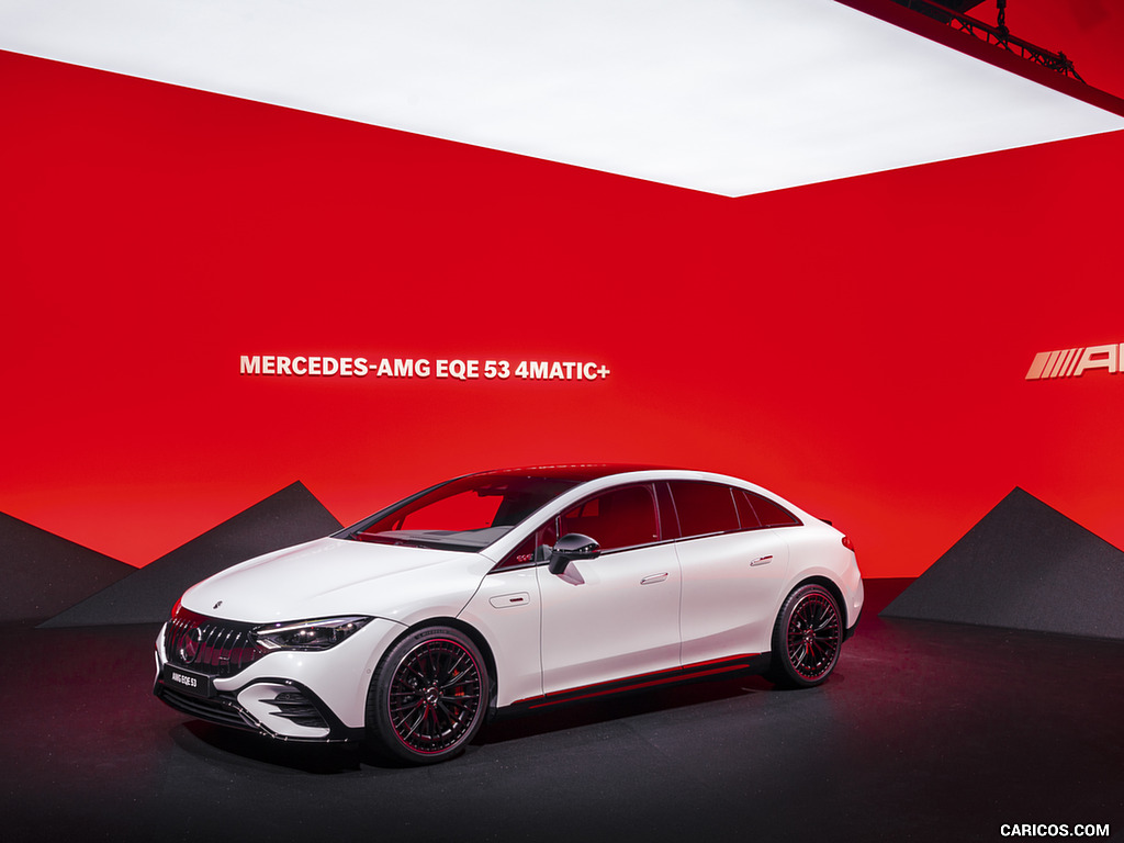 2023 Mercedes-AMG EQE 53 4MATIC+ (Color: Opalite White Bright) - Front Three-Quarter