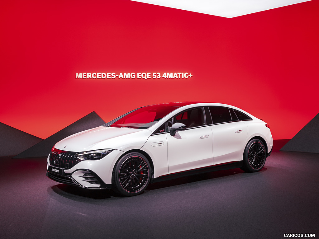 2023 Mercedes-AMG EQE 53 4MATIC+ (Color: Opalite White Bright) - Front Three-Quarter