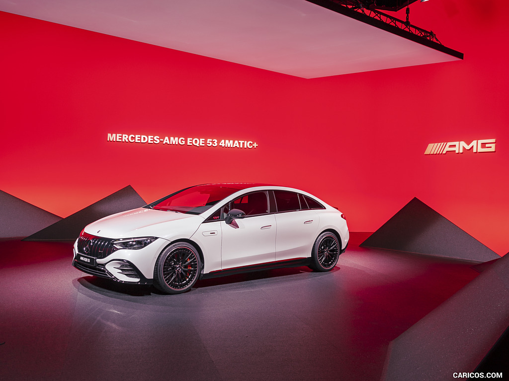 2023 Mercedes-AMG EQE 53 4MATIC+ (Color: Opalite White Bright) - Front Three-Quarter