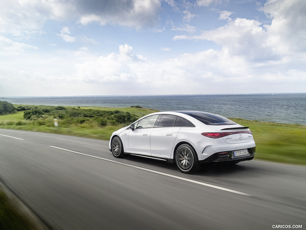 2023 Mercedes-AMG EQE 53 4MATIC+ (Color: Opalite White Bright) - Rear Three-Quarter