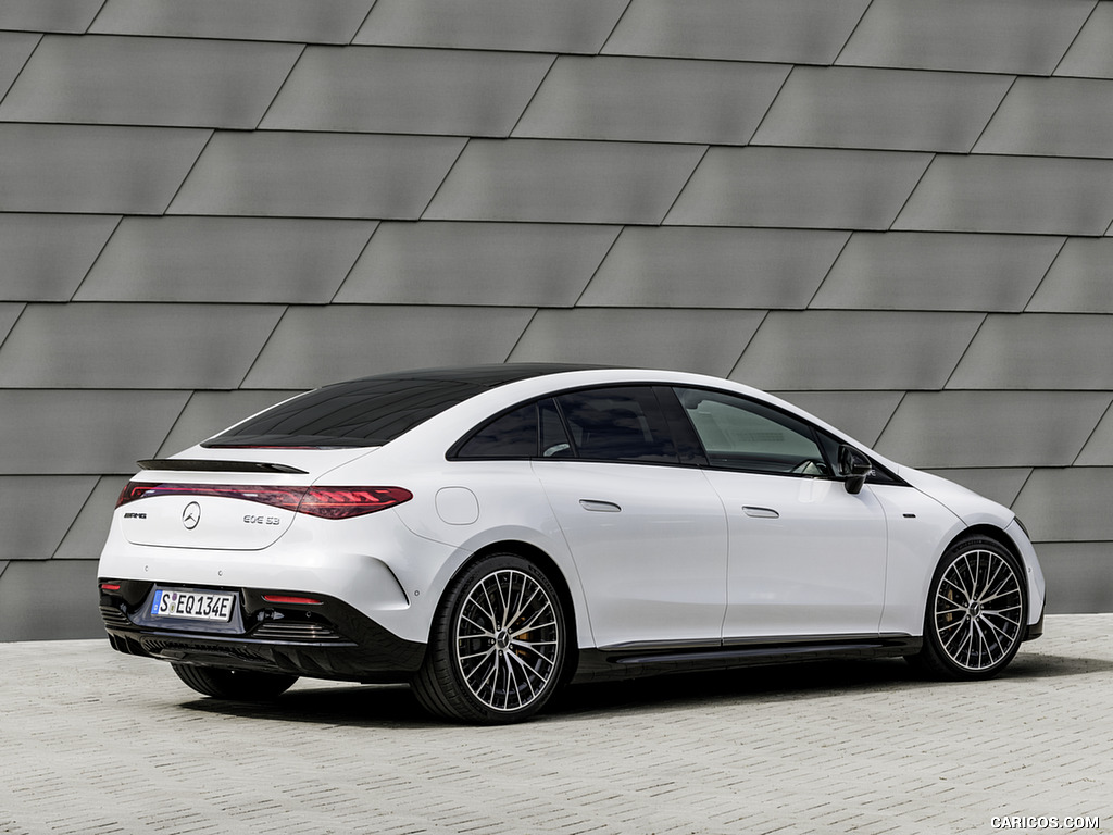 2023 Mercedes-AMG EQE 53 4MATIC+ (Color: Opalite White Bright) - Rear Three-Quarter