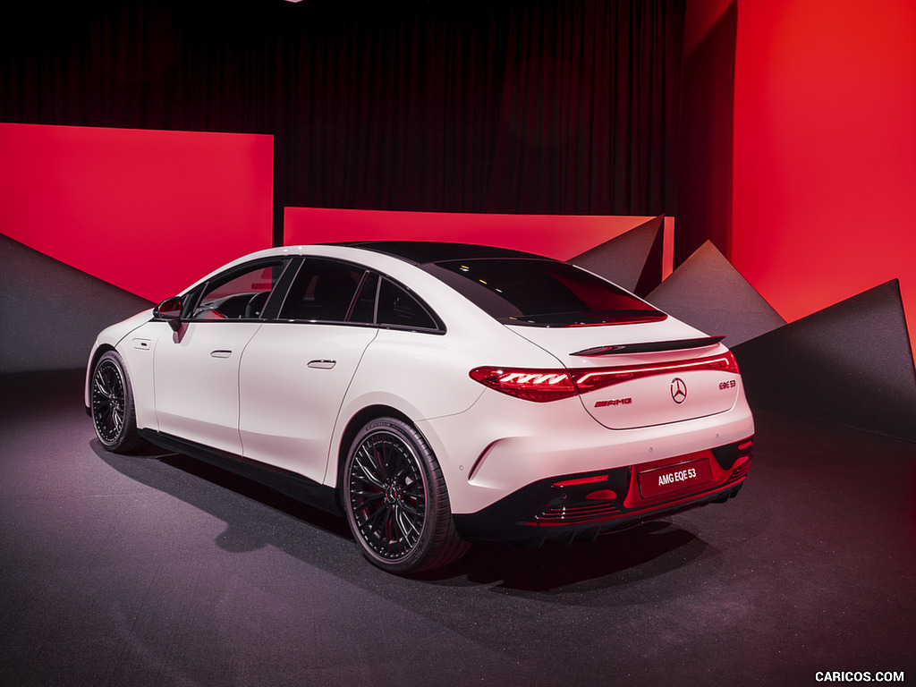 2023 Mercedes-AMG EQE 53 4MATIC+ (Color: Opalite White Bright) - Rear Three-Quarter