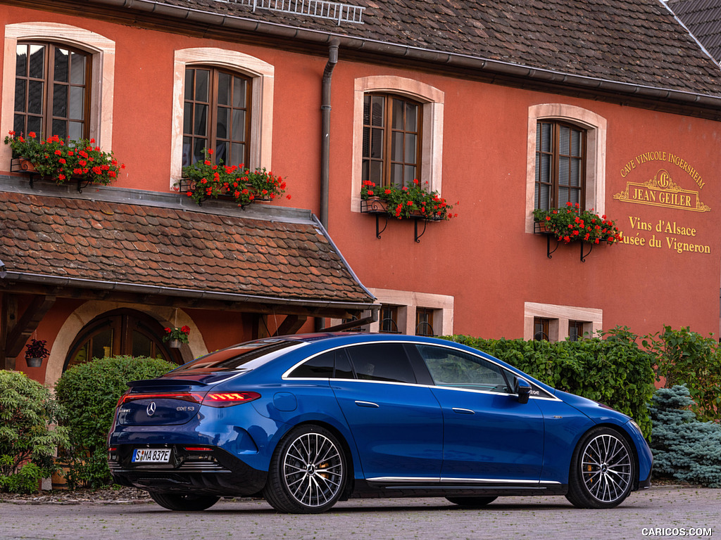 2023 Mercedes-AMG EQE 53 4MATIC+ (Color: Spectral Blue) - Rear Three-Quarter