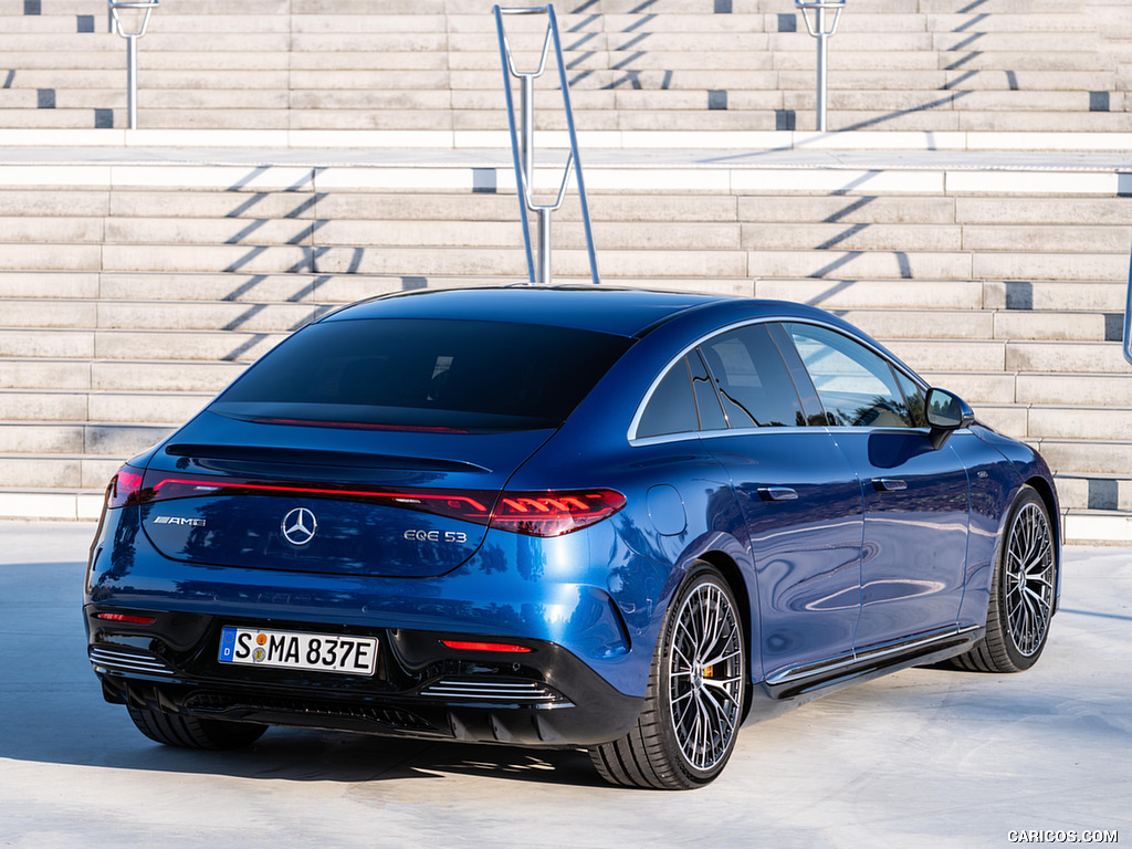 2023 Mercedes-AMG EQE 53 4MATIC+ (Color: Spectral Blue) - Rear Three-Quarter