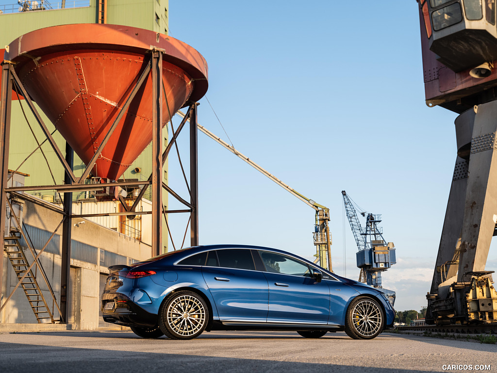 2023 Mercedes-AMG EQE 53 4MATIC+ (Color: Spectral Blue) - Rear Three-Quarter