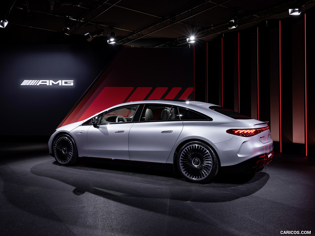 2023 Mercedes-AMG EQS 53 4MATIC+ (Color: High-Tech Silver) - Rear Three-Quarter