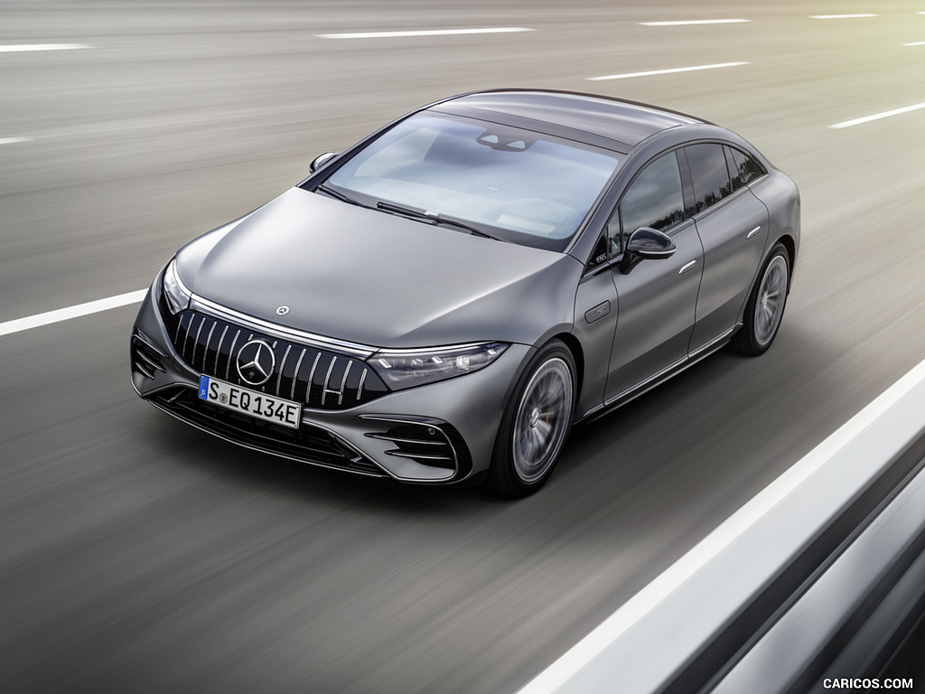 2023 Mercedes-AMG EQS 53 4MATIC+ (Color: Selenite Grey Magno) - Front Three-Quarter