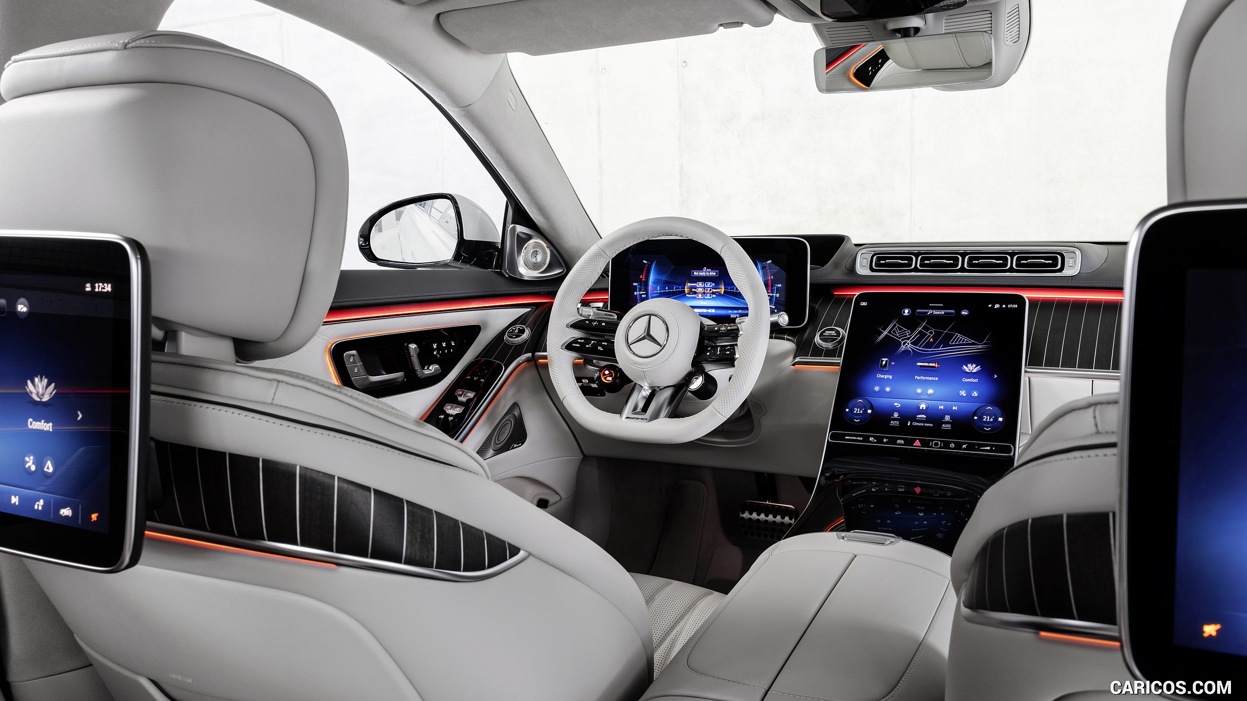 2023 Mercedes-AMG S 63 E PERFORMANCE (Color: MANUFAKTUR Cashmere White Magno) - Interior, #35 of 163