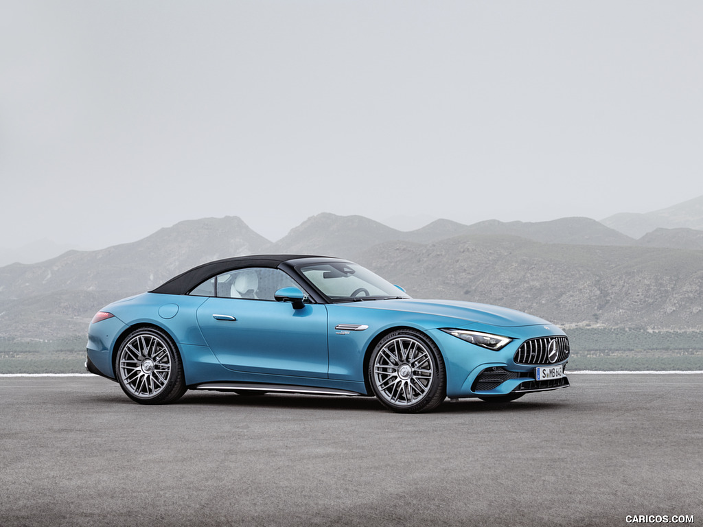 2023 Mercedes-AMG SL 43 (Color: Hyperblue Metallic) - Front Three-Quarter