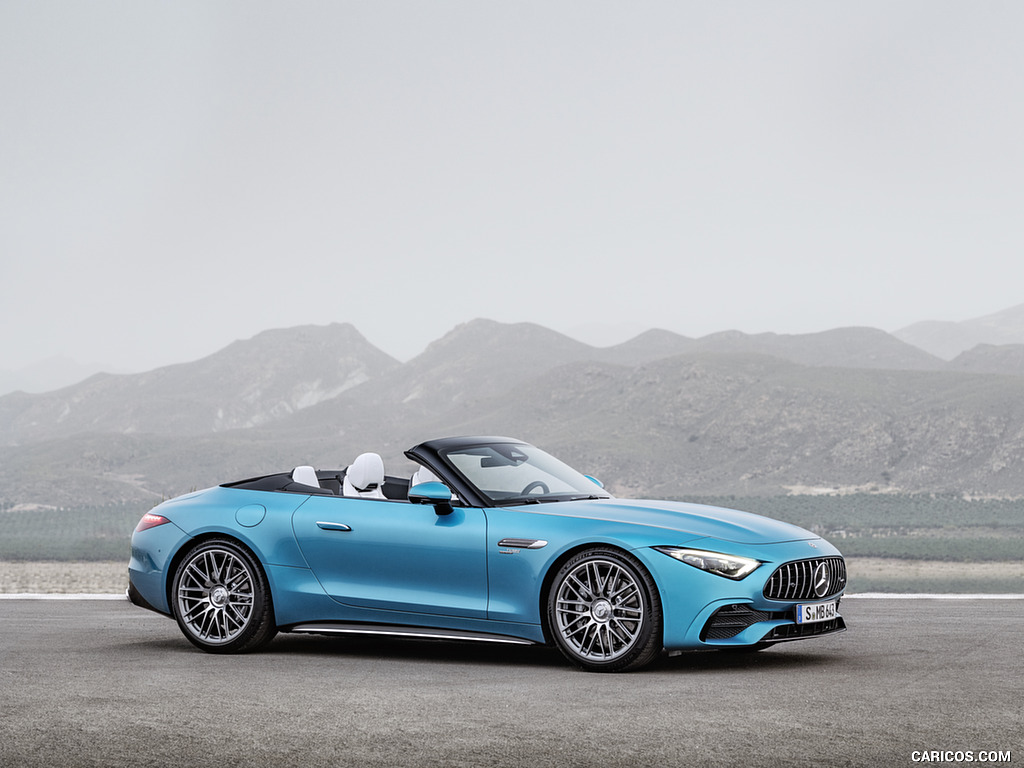 2023 Mercedes-AMG SL 43 (Color: Hyperblue Metallic) - Front Three-Quarter