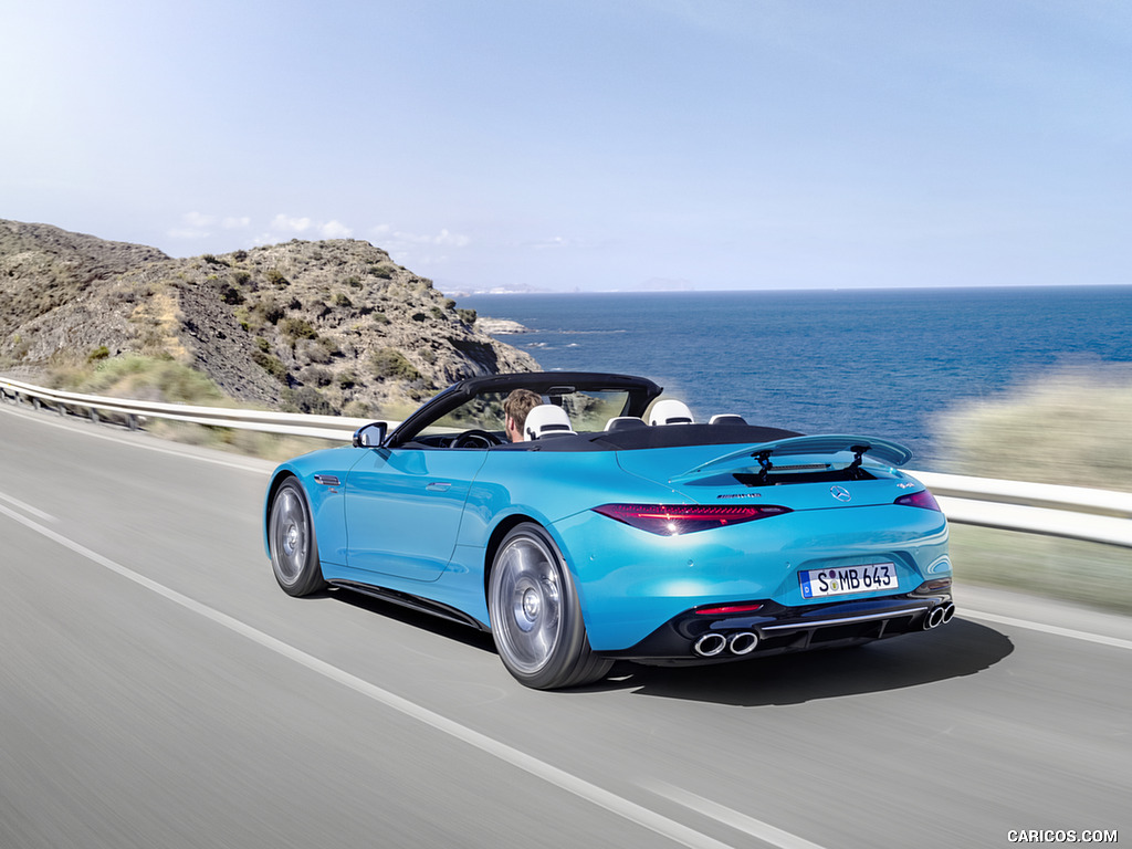 2023 Mercedes-AMG SL 43 (Color: Hyperblue Metallic) - Rear Three-Quarter