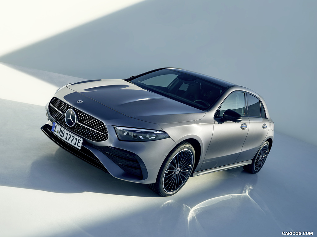 2023 Mercedes-Benz A-Class A 250 e Hatchback AMG Line (Color: Mountain Grey) - Front Three-Quarter