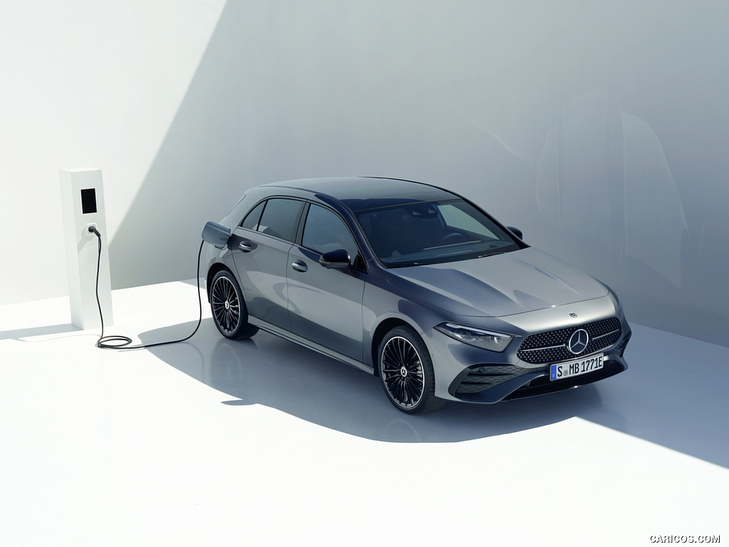 2023 Mercedes-Benz A-Class A 250 e Hatchback AMG Line (Color: Mountain Grey) - Front Three-Quarter