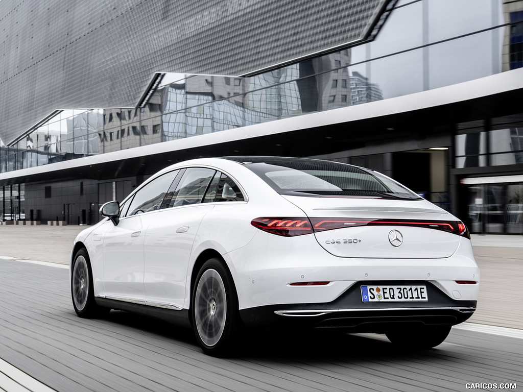 2023 Mercedes-Benz EQE 350+ (Color: Opalite White) - Rear Three-Quarter