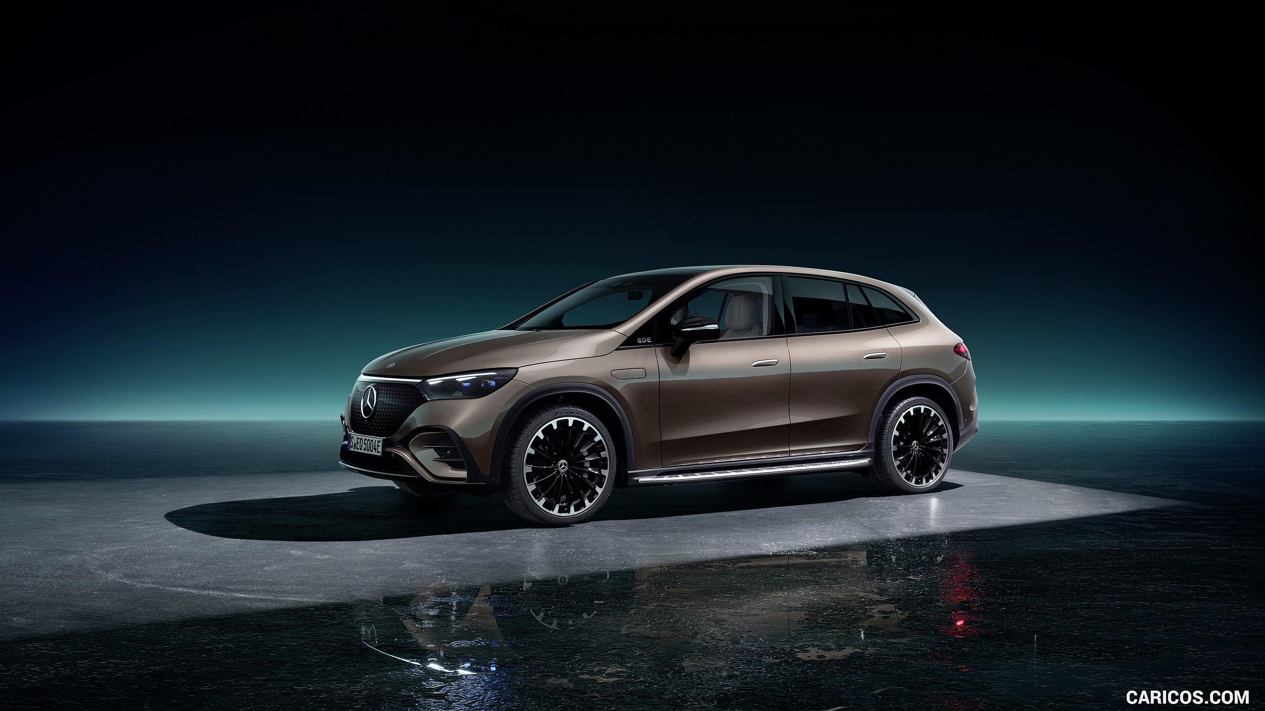 2023 Mercedes-Benz EQE SUV AMG Line Night Package (Color: Velvet Brown Metallic) - Front Three-Quarter, #40 of 52