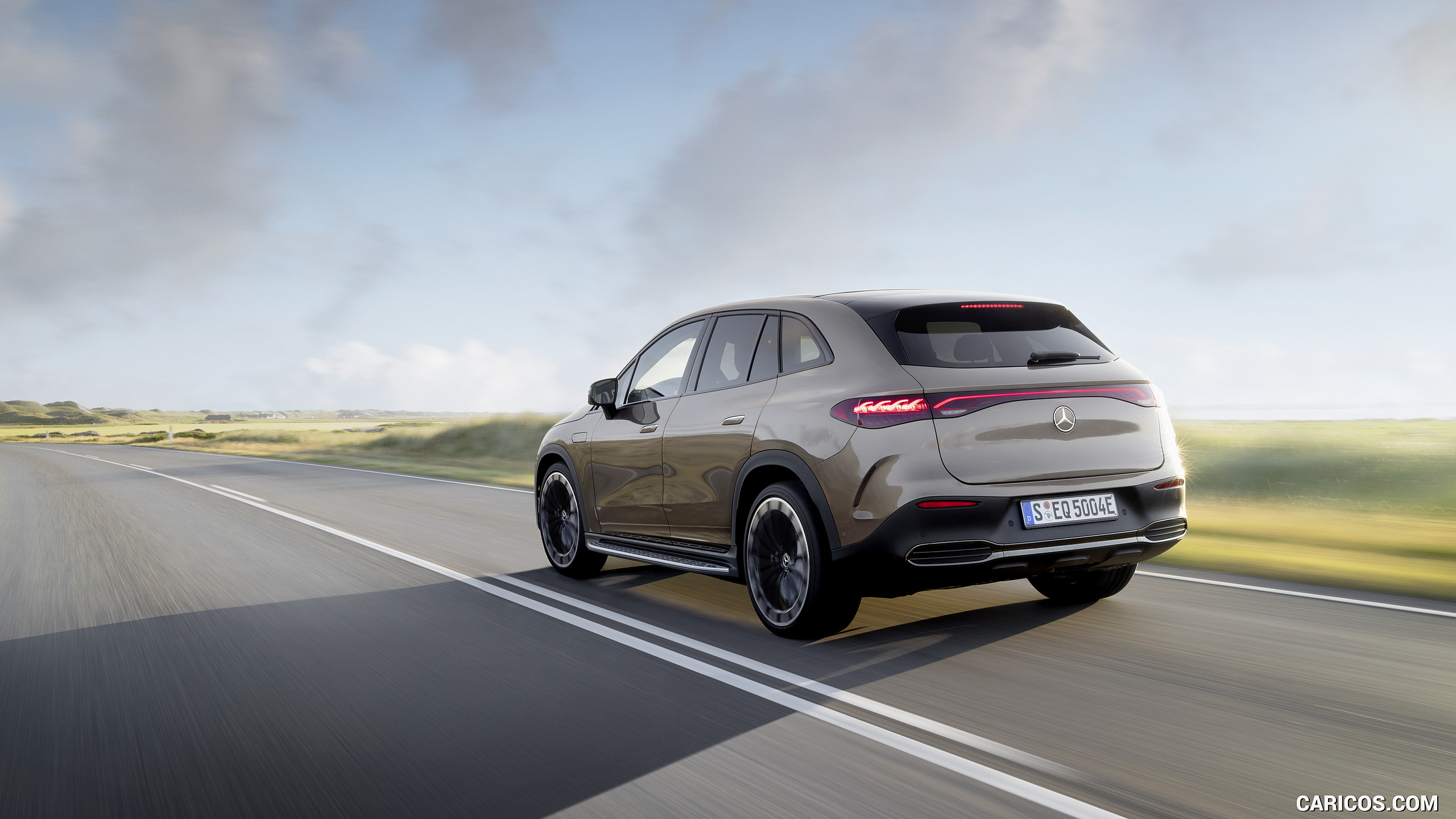 2023 Mercedes-Benz EQE SUV AMG Line Night Package (Color: Velvet Brown Metallic) - Rear Three-Quarter, #6 of 52