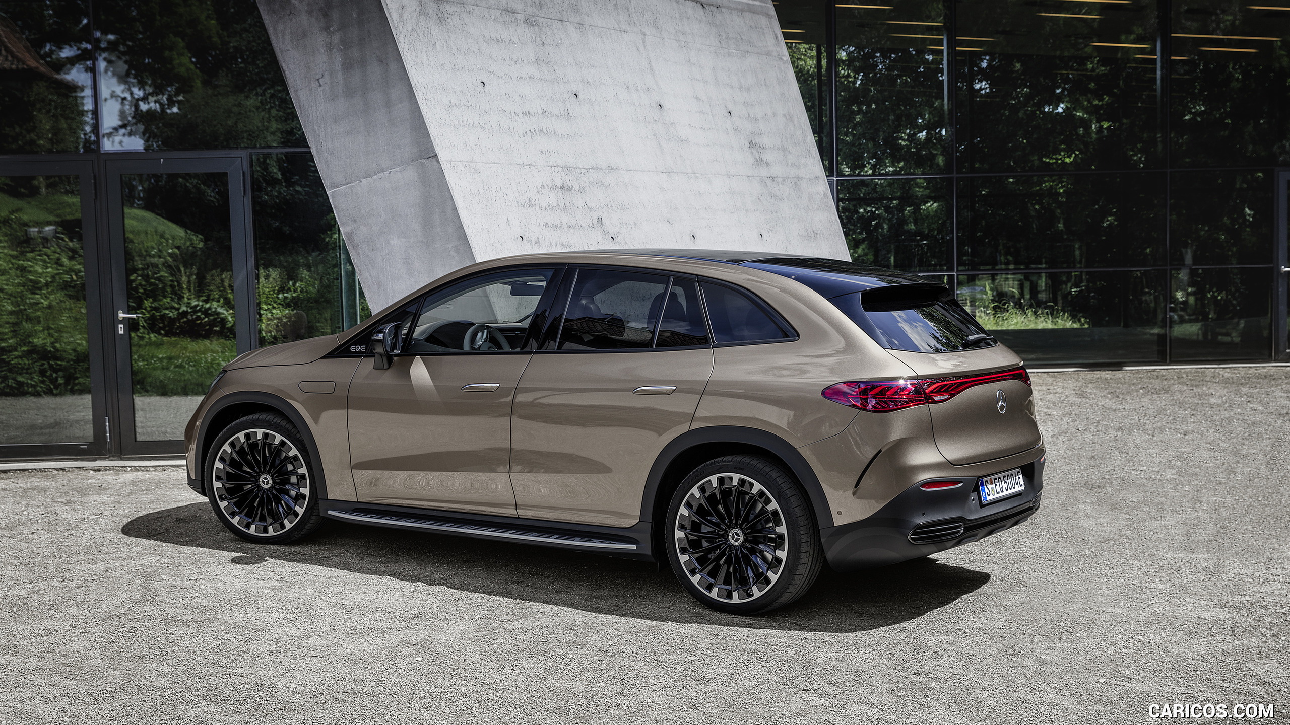 2023 Mercedes-Benz EQE SUV AMG Line Night Package (Color: Velvet Brown Metallic) - Rear Three-Quarter, #27 of 52
