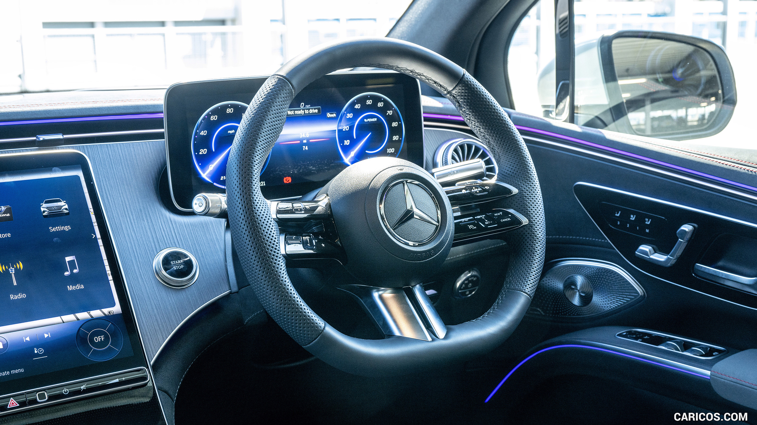 2023 Mercedes-Benz EQS SUV (UK-Spec) - Interior, Steering Wheel, #71 of 108