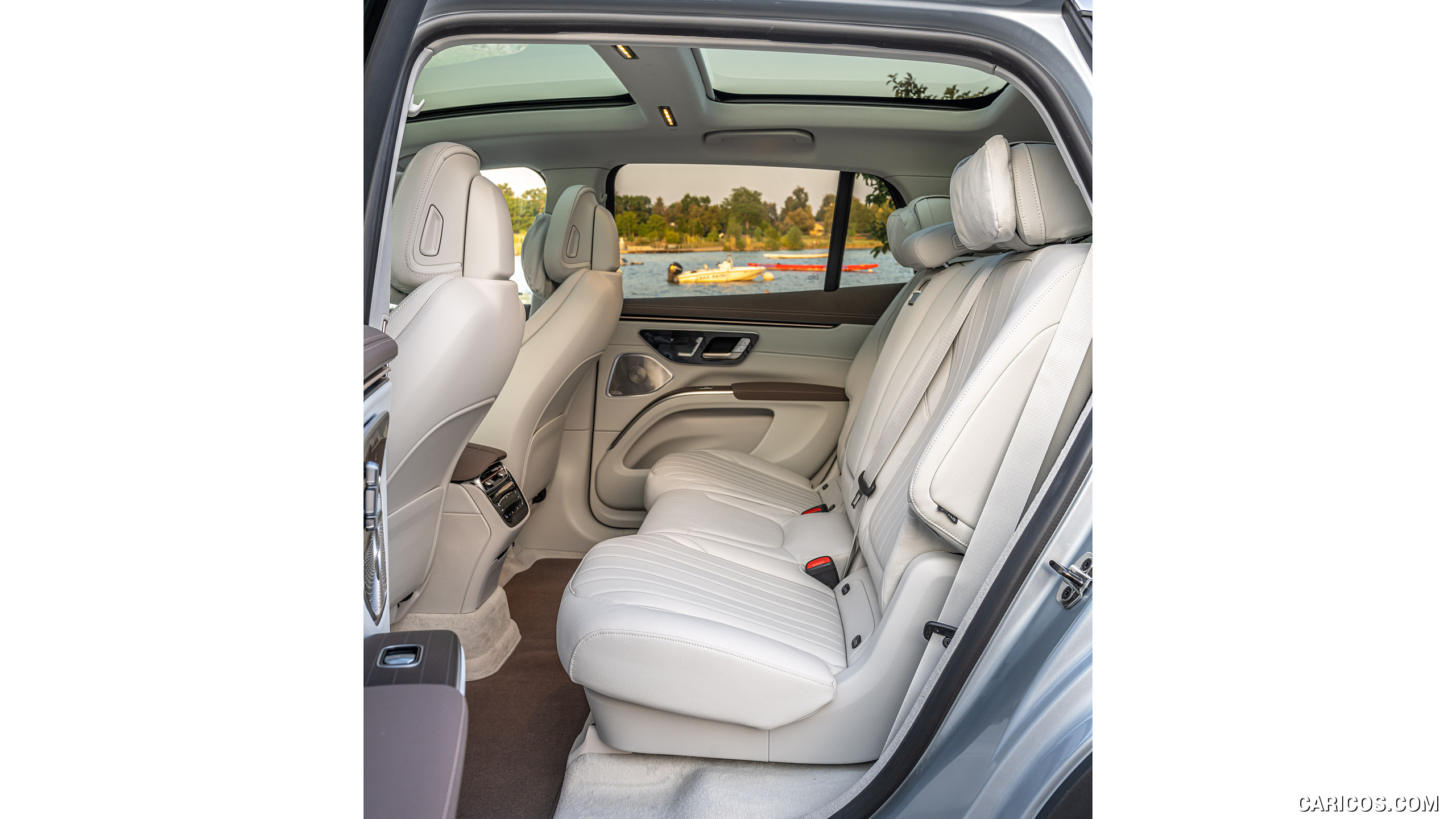 2023 Mercedes-Benz EQS SUV 450 4MATIC (Color: High-Tech Silver) - Interior, Rear Seats, #152 of 212
