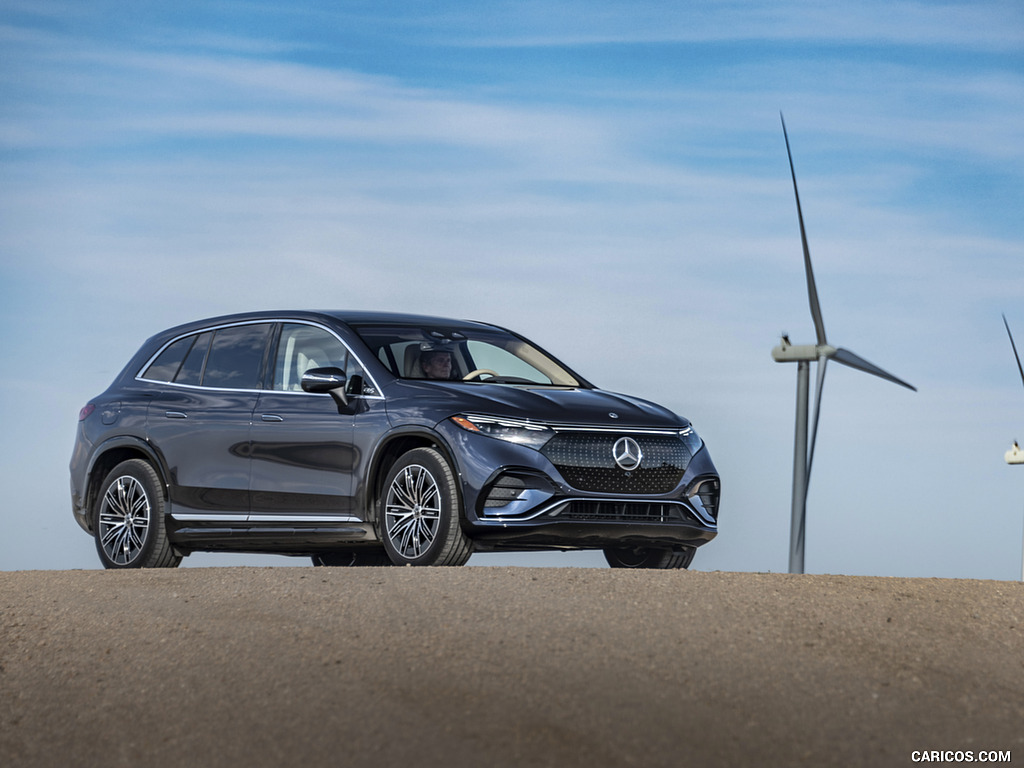 2023 Mercedes-Benz EQS SUV 580 4MATIC AMG Line (Color: Sodalite Blue) - Front Three-Quarter