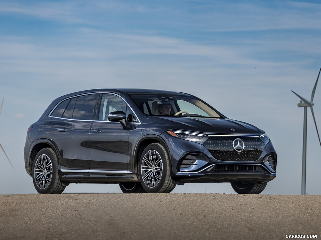 2023 Mercedes-Benz EQS SUV 580 4MATIC AMG Line (Color: Sodalite Blue) - Front Three-Quarter