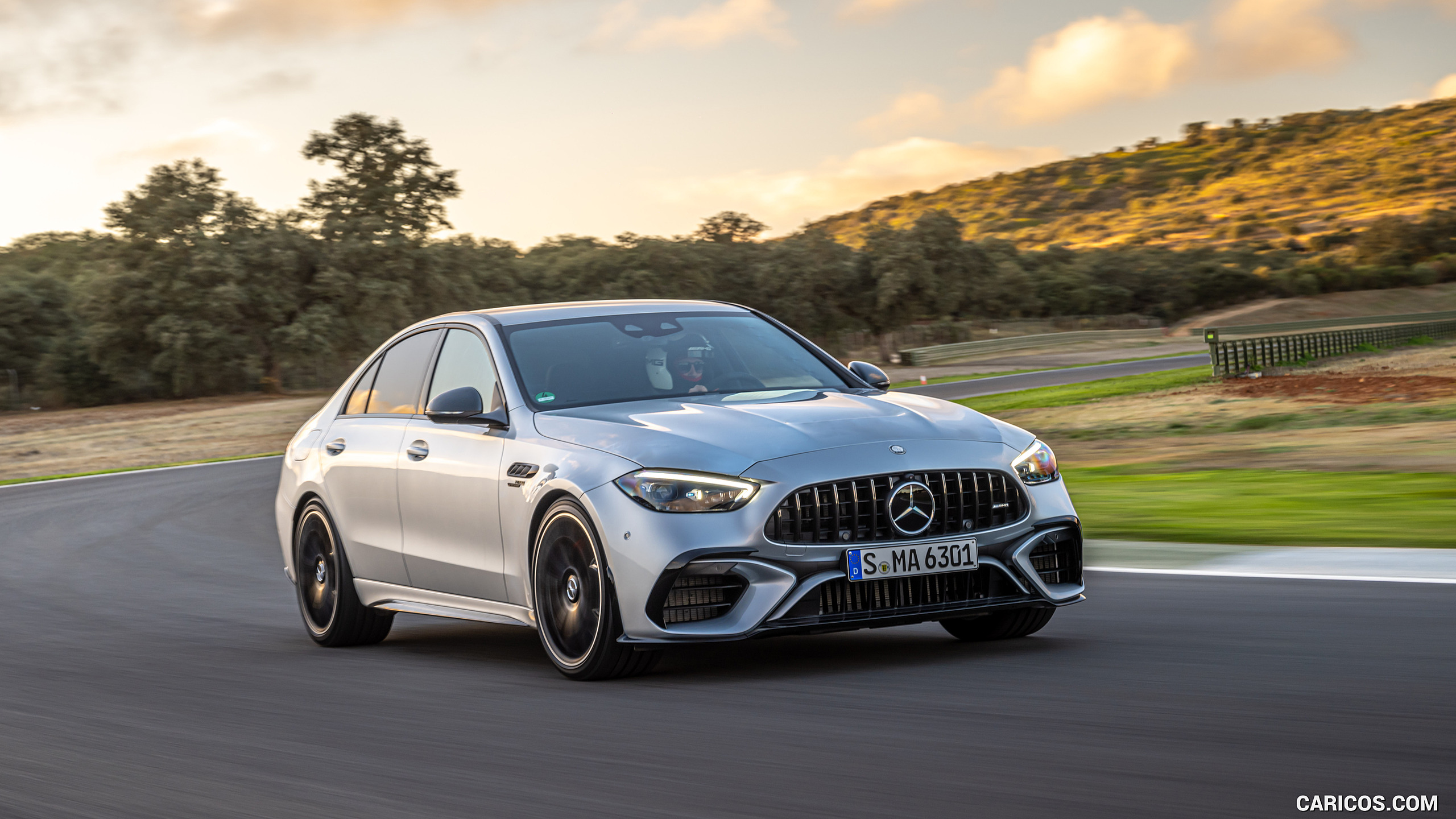 2024 Mercedes-AMG C 63 S E Performance (Color: Hightech Silver Metallic) - Front Three-Quarter, #36 of 112