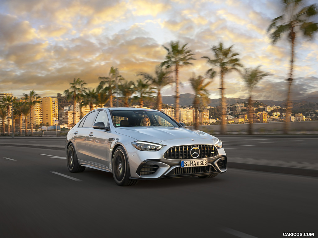 2024 Mercedes-AMG C 63 S E Performance (Color: Hightech Silver Metallic) - Front Three-Quarter