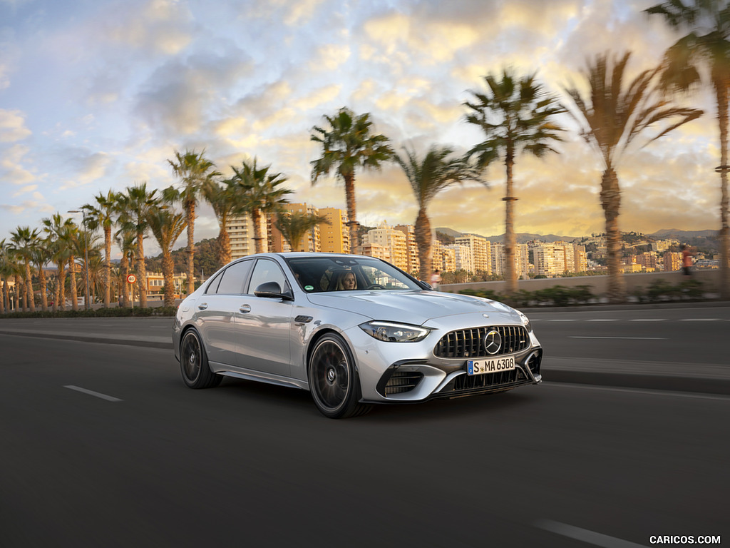 2024 Mercedes-AMG C 63 S E Performance (Color: Hightech Silver Metallic) - Front Three-Quarter