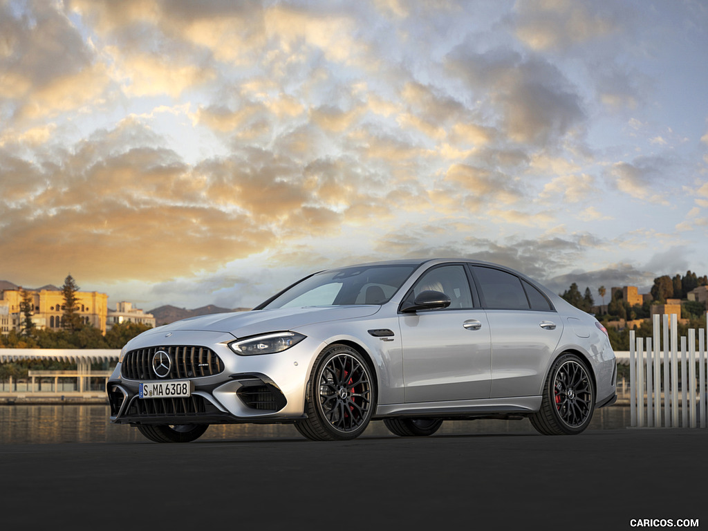 2024 Mercedes-AMG C 63 S E Performance (Color: Hightech Silver Metallic) - Front Three-Quarter