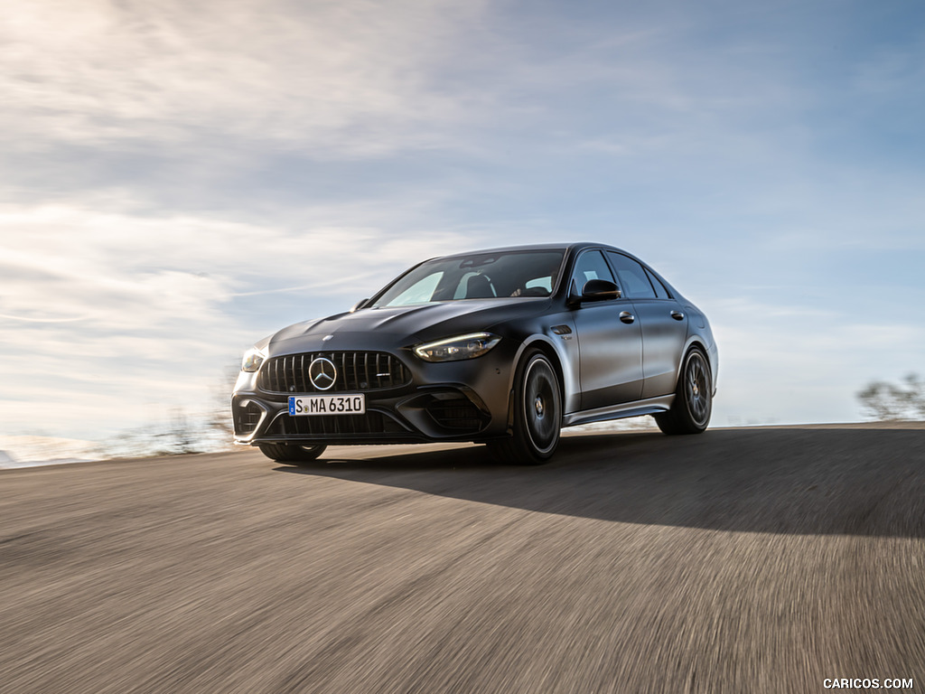 2024 Mercedes-AMG C 63 S E Performance (Color: MANUFAKTUR Graphit Grey Magno) - Front Three-Quarter