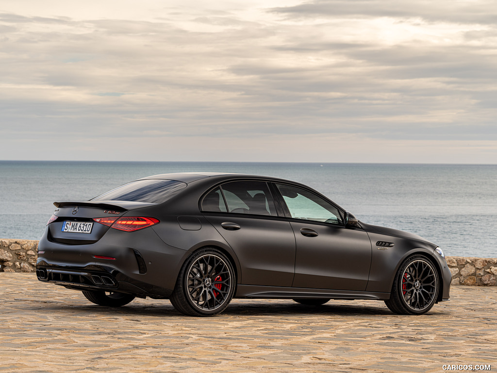 2024 Mercedes-AMG C 63 S E Performance (Color: MANUFAKTUR Graphit Grey Magno) - Rear Three-Quarter