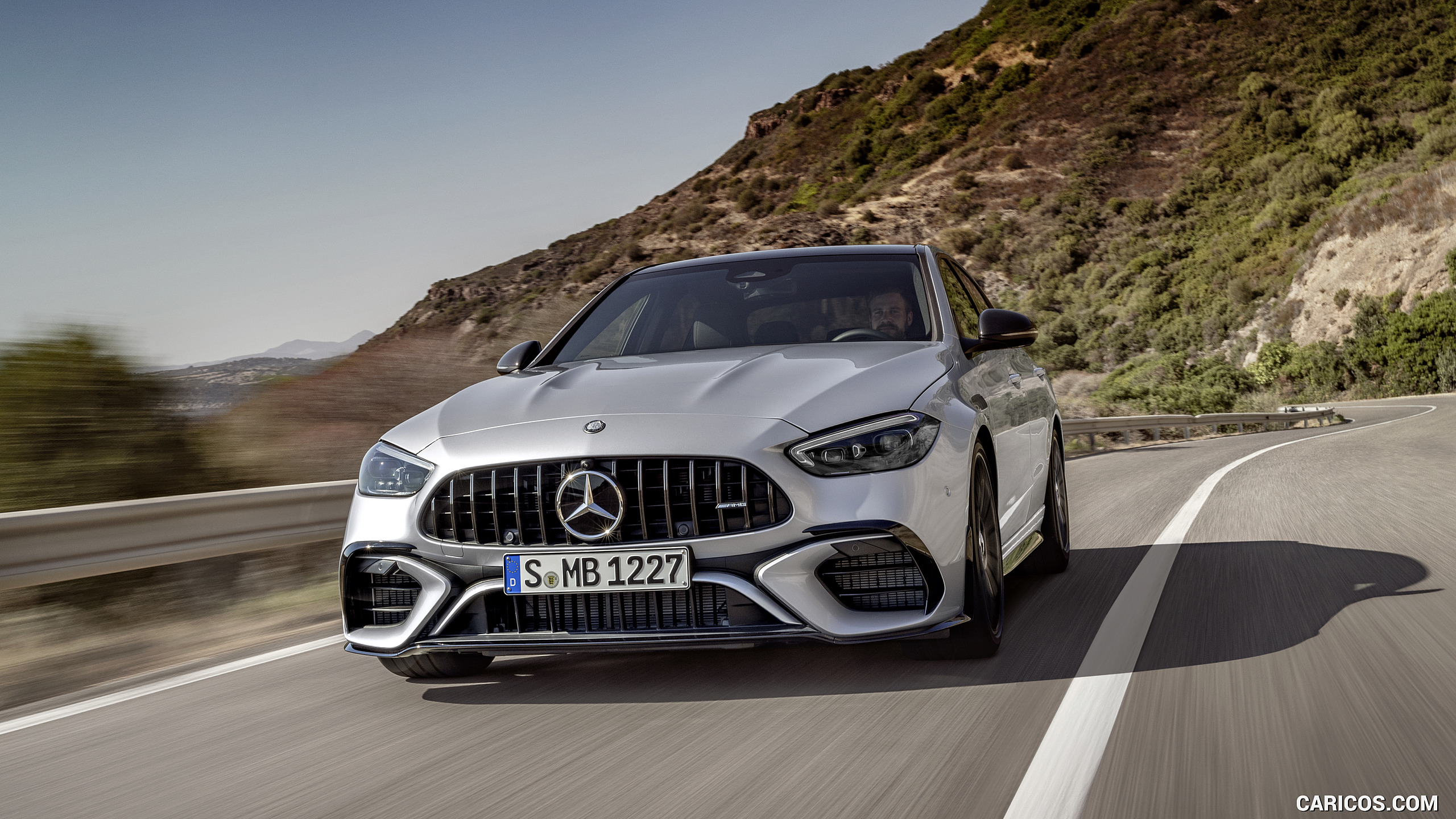 2024 Mercedes-AMG C 63 S E Performance Sedan (Color: High Tech Silver) - Front, #3 of 112