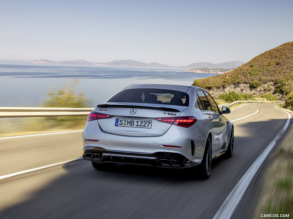 2024 Mercedes-AMG C 63 S E Performance Sedan (Color: High Tech Silver) - Rear