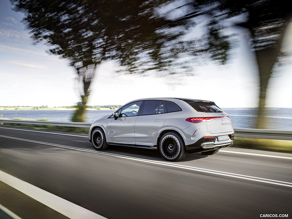 2024 Mercedes-AMG EQE 53 4MATIC+ SUV (Color: MANUFAKTUR Alpine Grey Solid) - Rear Three-Quarter