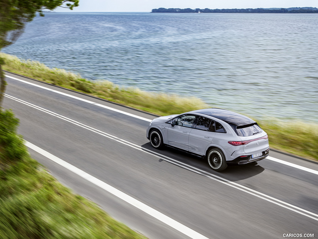 2024 Mercedes-AMG EQE 53 4MATIC+ SUV (Color: MANUFAKTUR Alpine Grey Solid) - Rear Three-Quarter