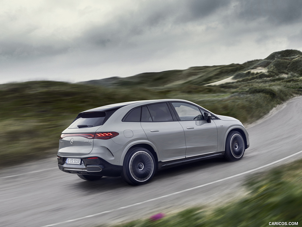 2024 Mercedes-AMG EQE 53 4MATIC+ SUV (Color: MANUFAKTUR Alpine Grey Solid) - Rear Three-Quarter