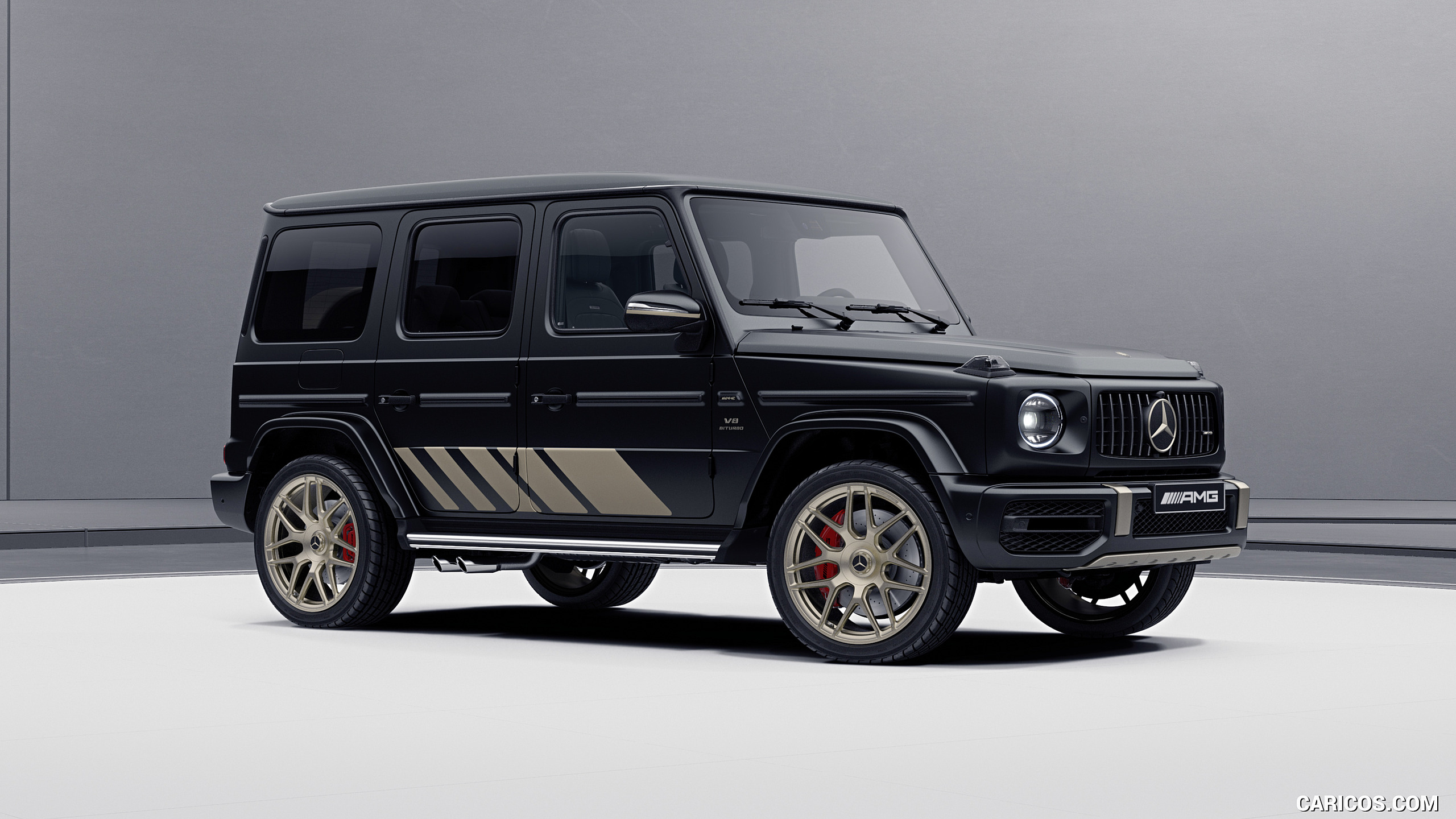 2024 Mercedes-AMG G 63 Grand Edition (Color: Night Black Magno) - Front Three-Quarter, #1 of 5