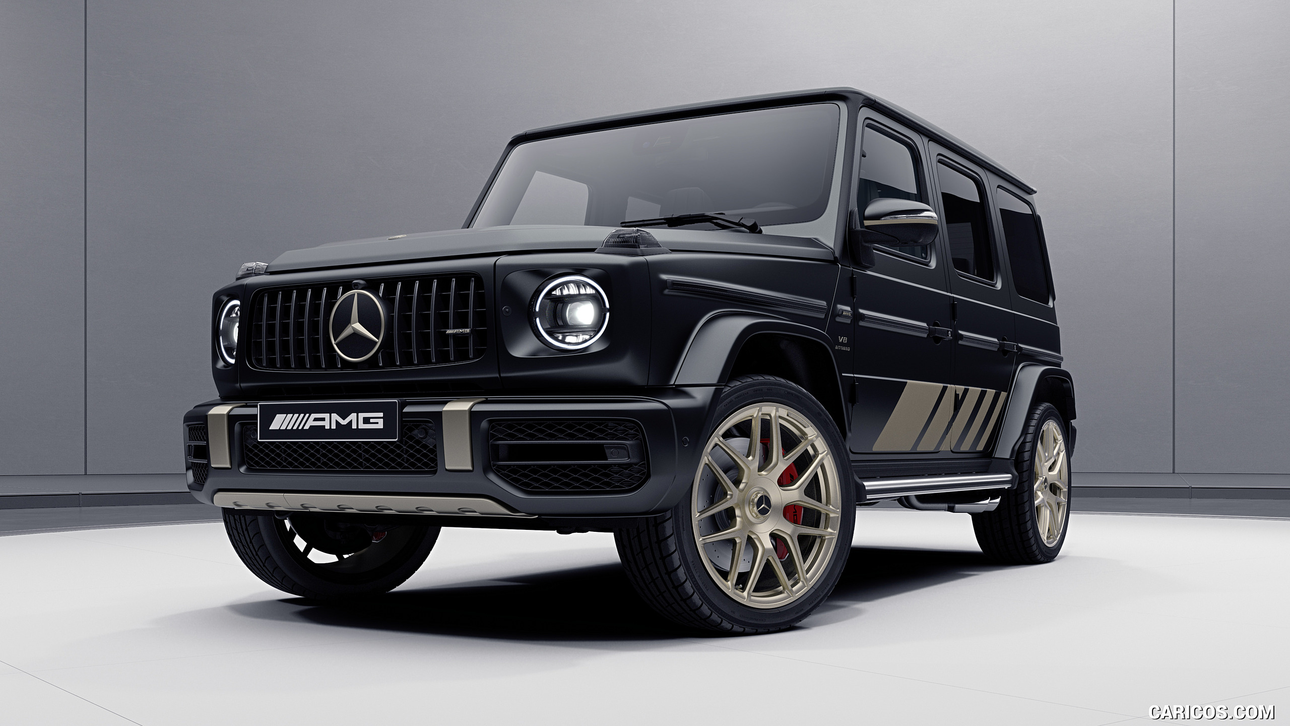 2024 Mercedes-AMG G 63 Grand Edition (Color: Night Black Magno) - Front Three-Quarter, #2 of 5