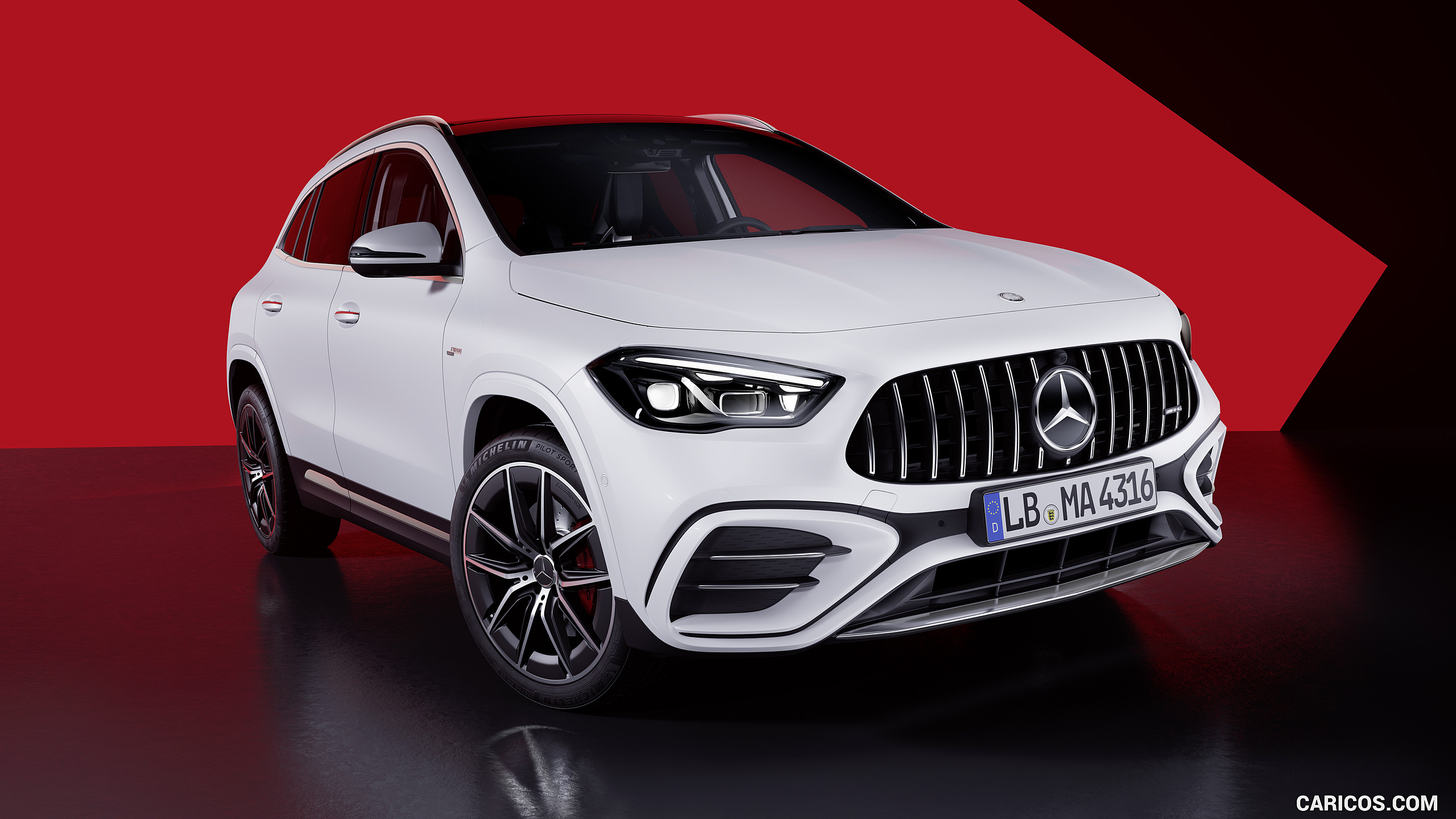 2024 Mercedes-AMG GLA 35 (Color: Digital White) - Front Three-Quarter, #1 of 18