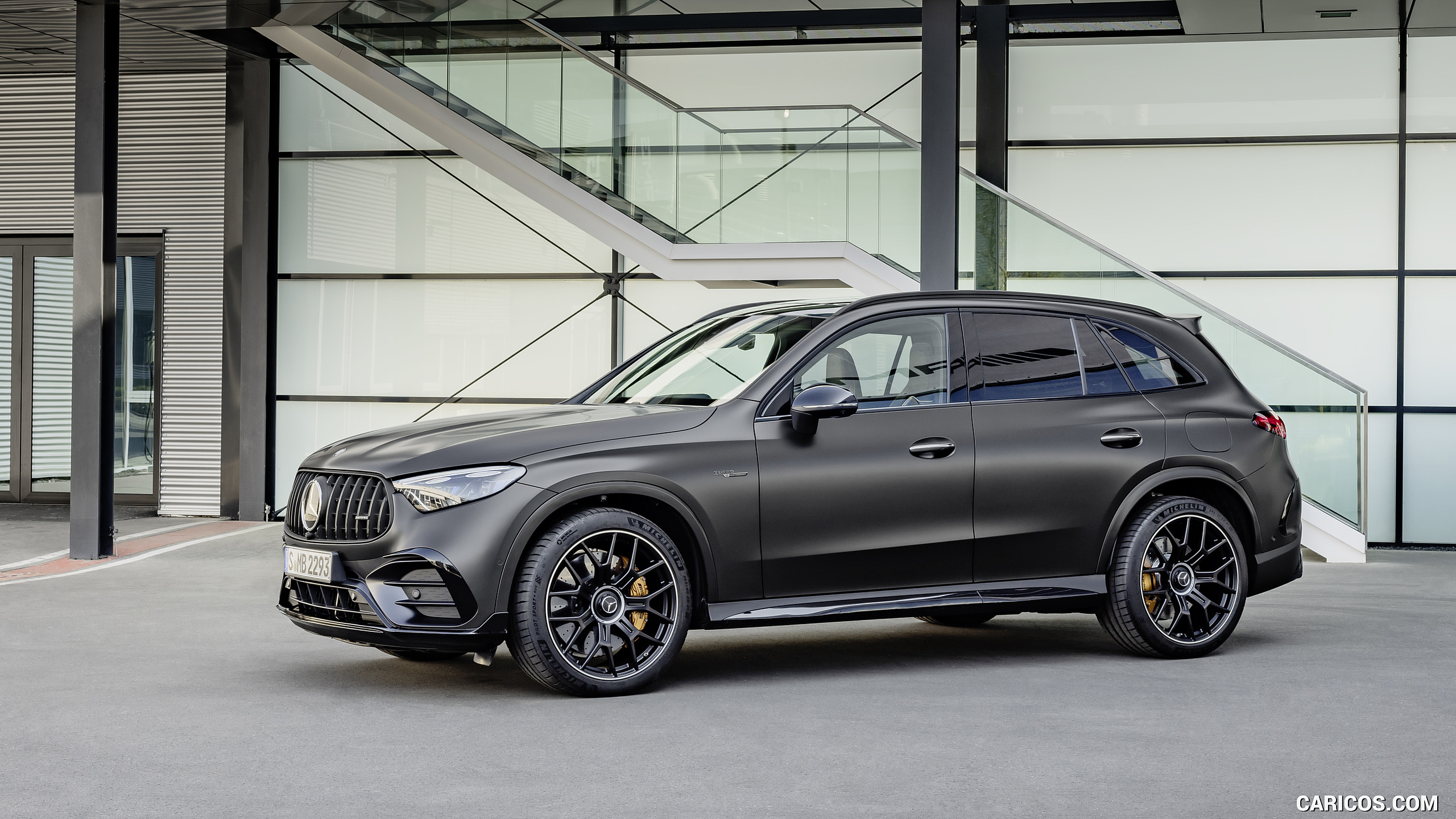 2024 Mercedes-AMG GLC 63 S E PERFORMANCE (Designo Graphite Grey Magno) - Front Three-Quarter, #7 of 22