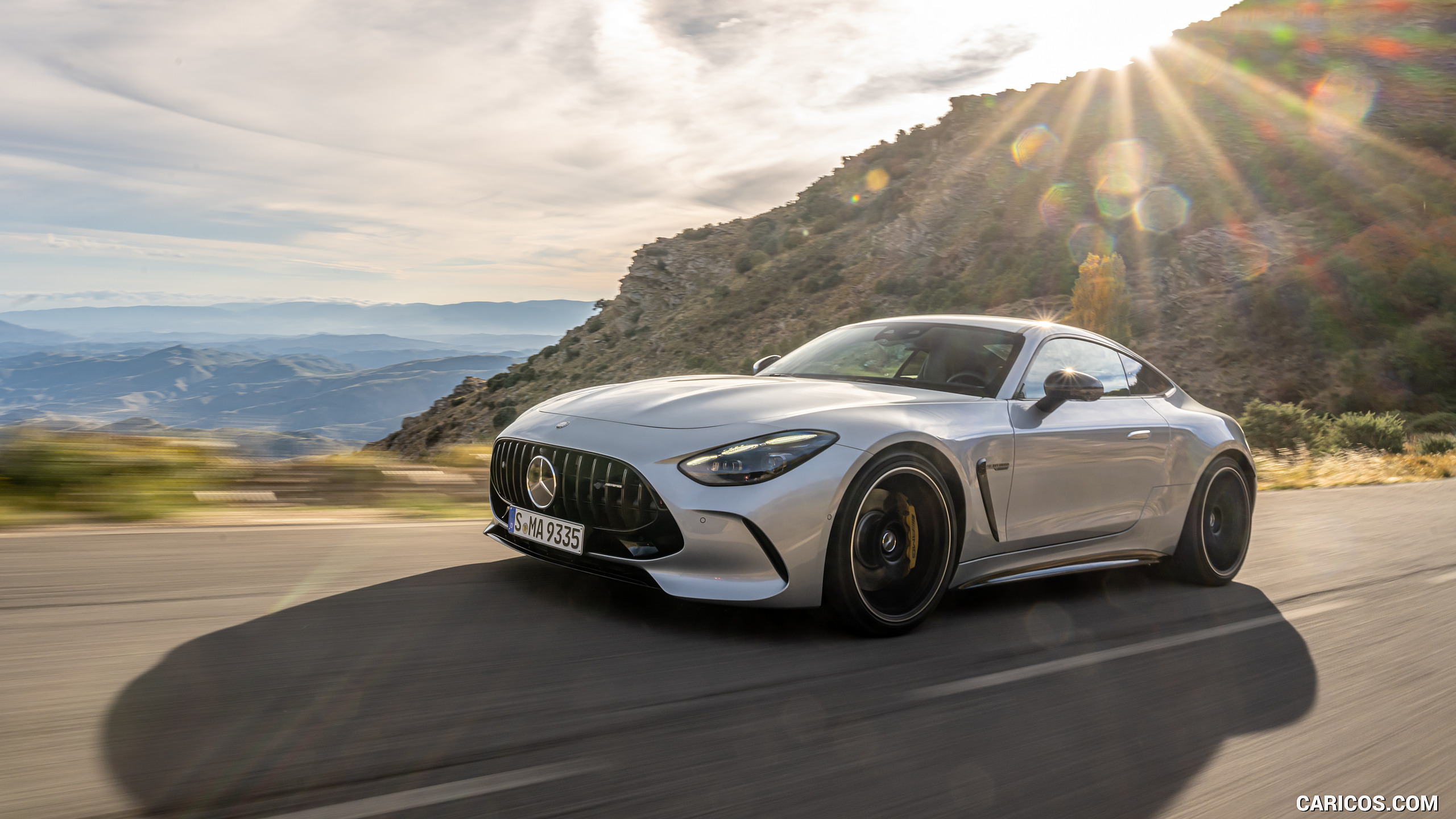 2024 Mercedes-AMG GT 63 4MATIC+ Coupé (Color: Hightech Silver metallic) - Front Three-Quarter, #173 of 241