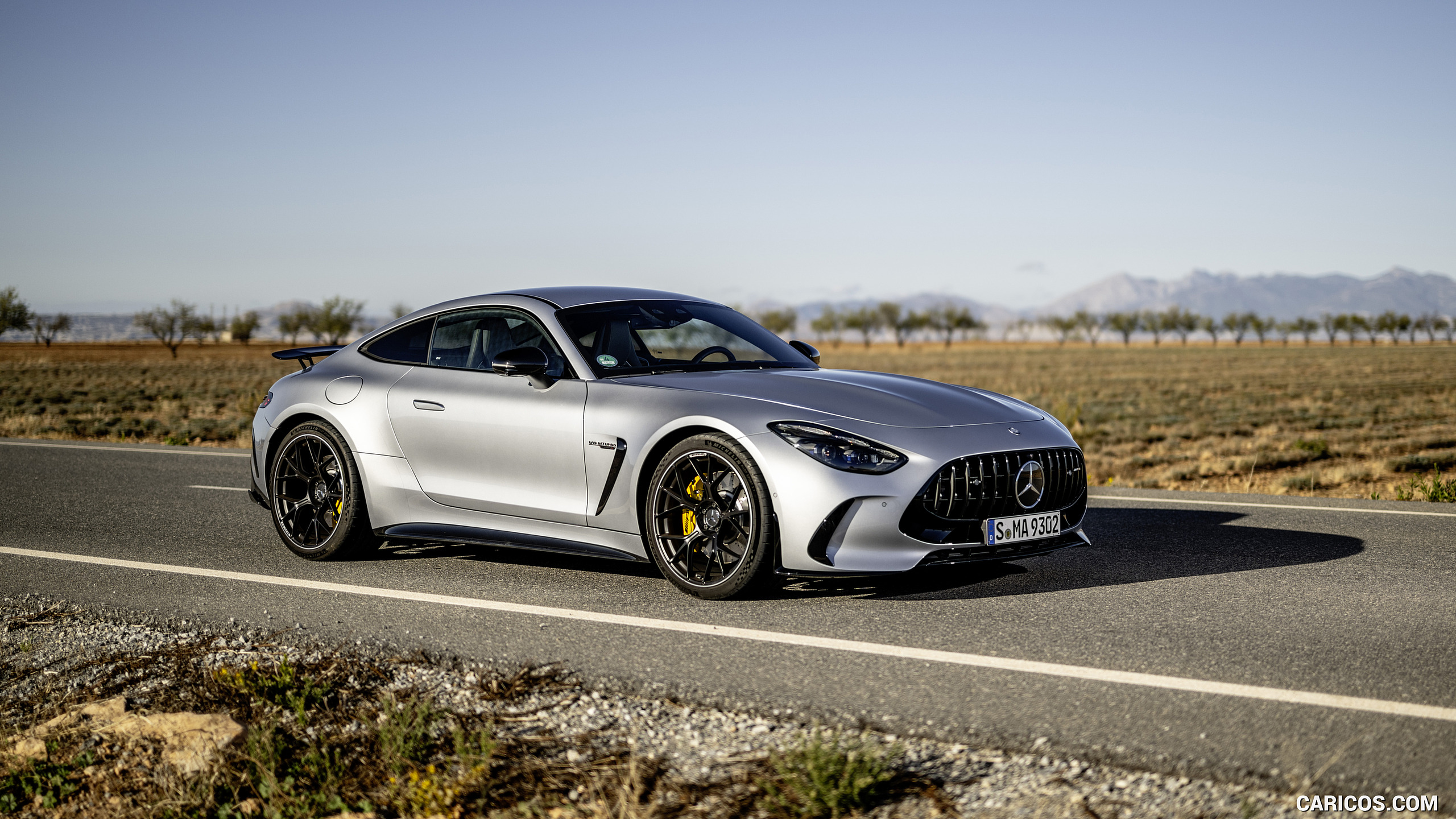 2024 Mercedes-AMG GT 63 4MATIC+ Coupé (Color: Hightech Silver metallic) - Front Three-Quarter, #191 of 241