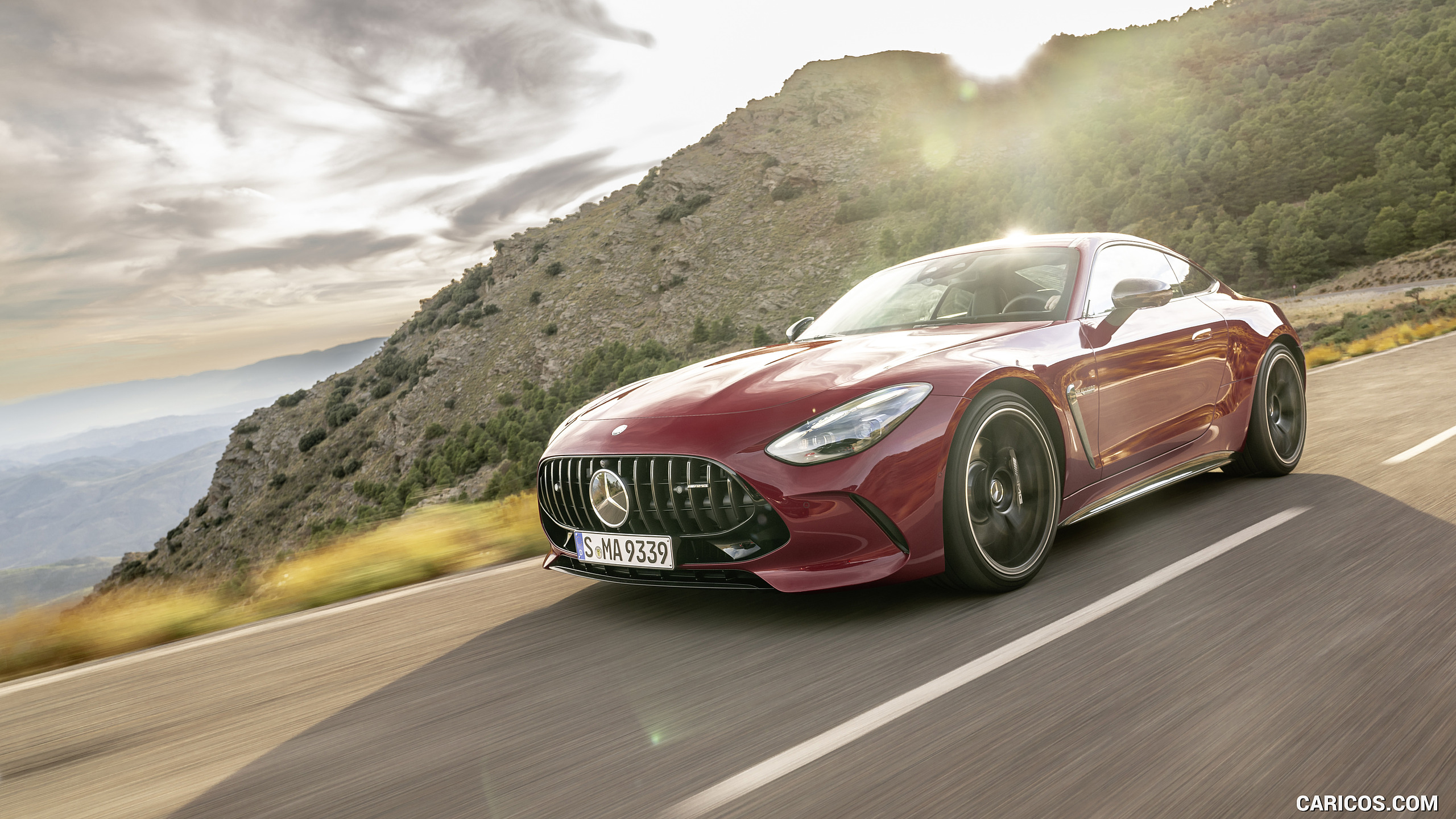 2024 Mercedes-AMG GT 63 4MATIC+ Coupé (Color: MANUFAKTUR Patagonia Red metallic) - Front Three-Quarter, #120 of 241
