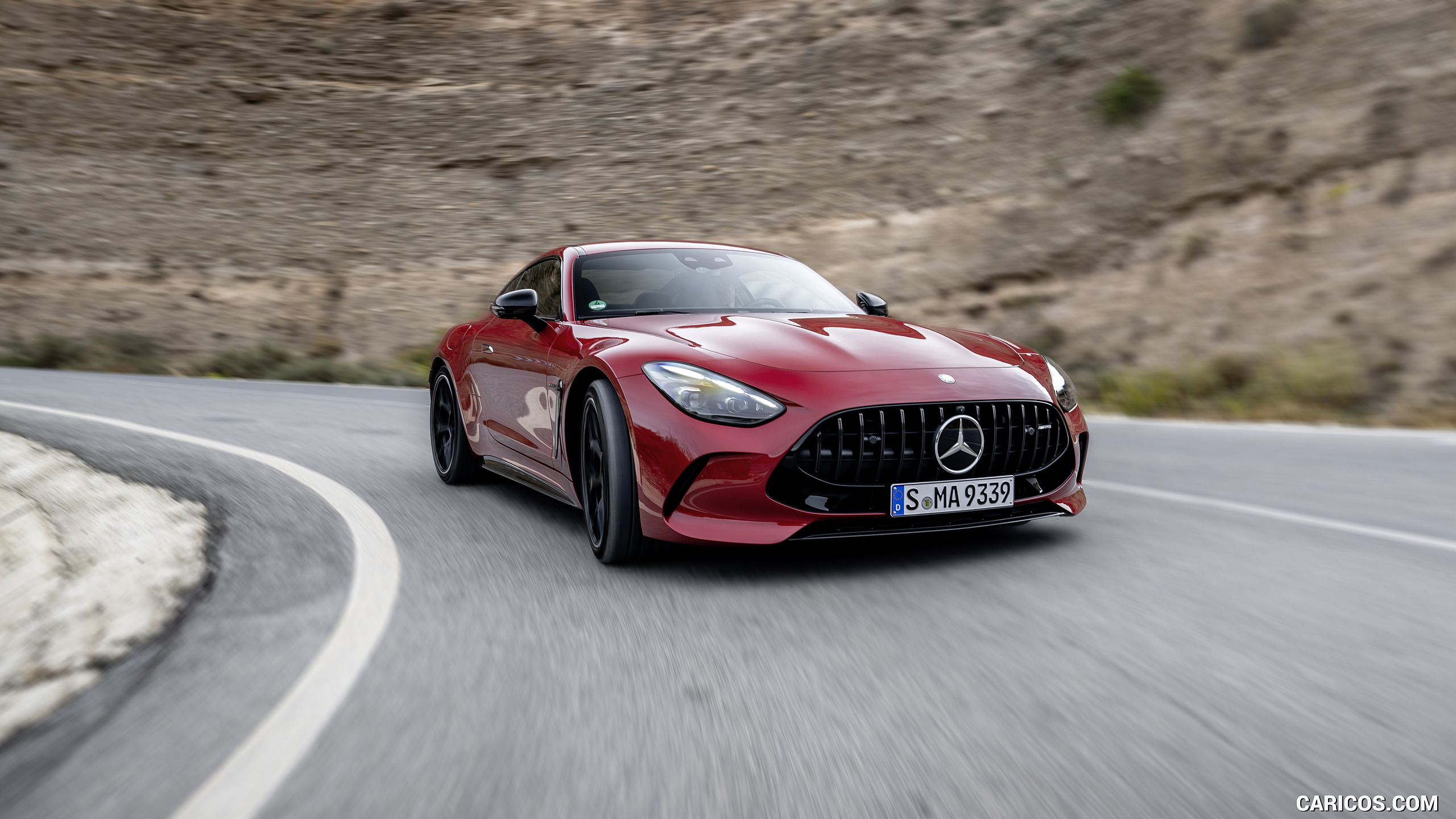2024 Mercedes-AMG GT 63 4MATIC+ Coupé (Color: MANUFAKTUR Patagonia Red metallic) - Front Three-Quarter, #125 of 241