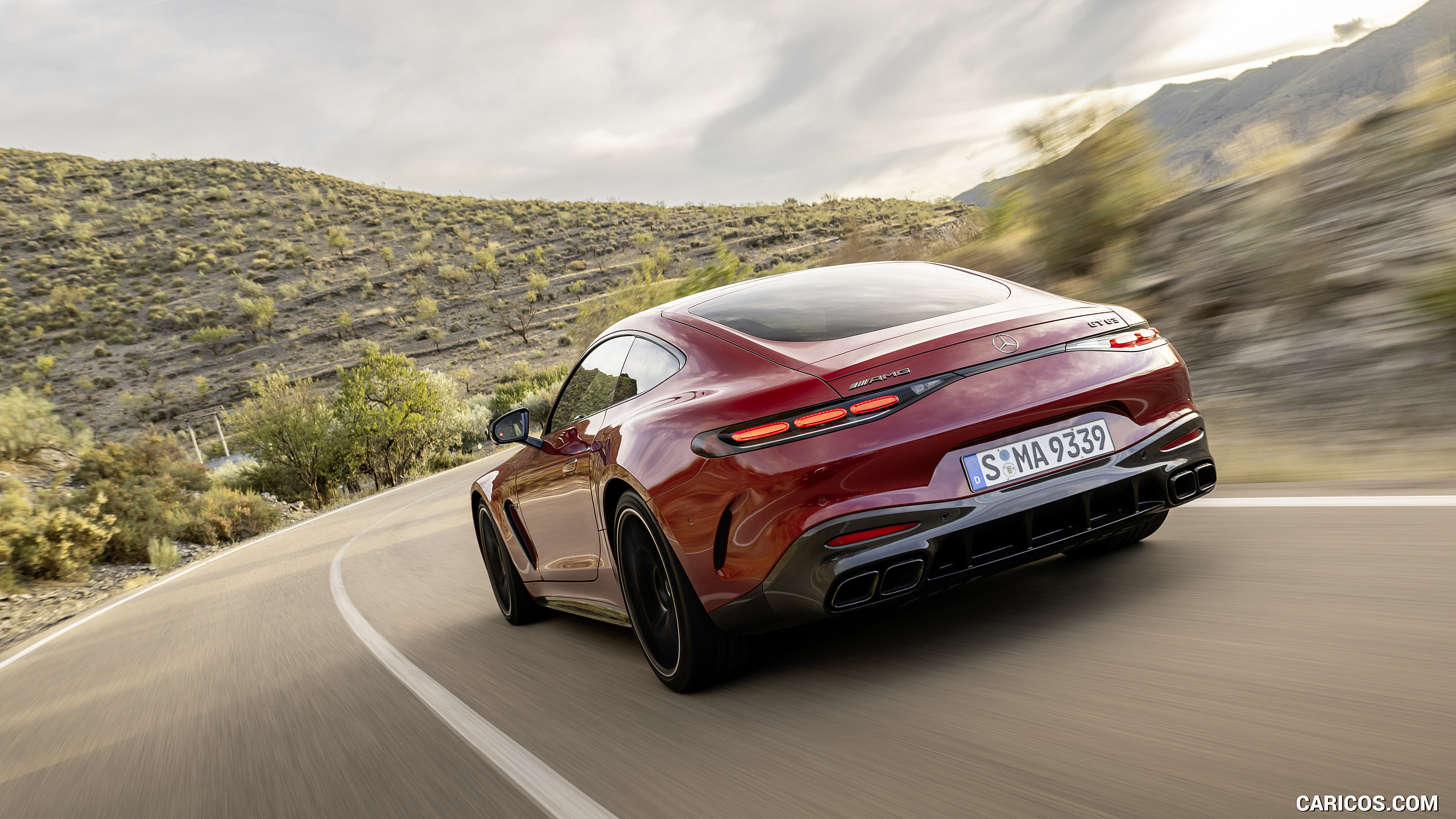 2024 Mercedes-AMG GT 63 4MATIC+ Coupé (Color: MANUFAKTUR Patagonia Red metallic) - Rear Three-Quarter, #123 of 241