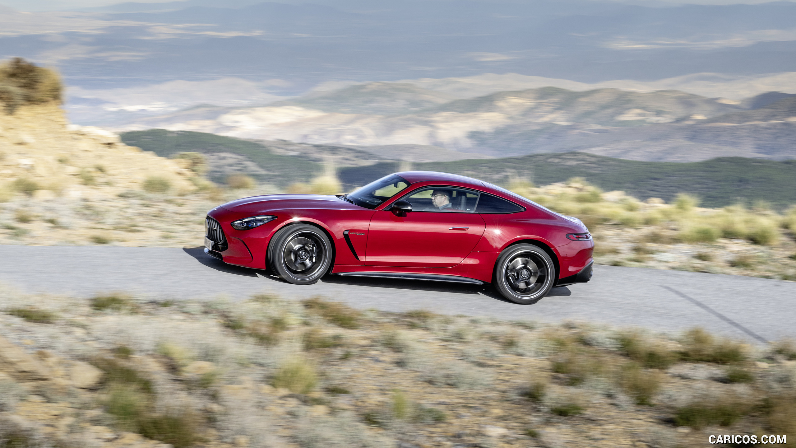 2024 Mercedes-AMG GT 63 4MATIC+ Coupé (Color: MANUFAKTUR Patagonia Red metallic) - Side, #127 of 241