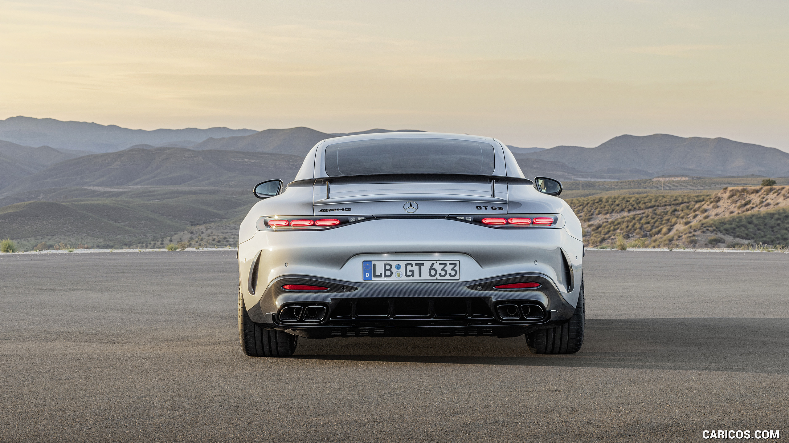 2024 Mercedes-AMG GT 63 Coupé 4MATIC+ with AMG Aerodynamic package (Color: High-Tech Silver Metallic) - Rear, #32 of 241