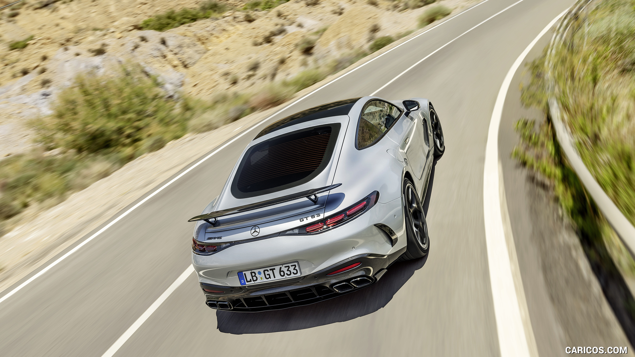 2024 MercedesAMG GT 63 Coupé 4MATIC+ with AMG Aerodynamic package (Color HighTech Silver