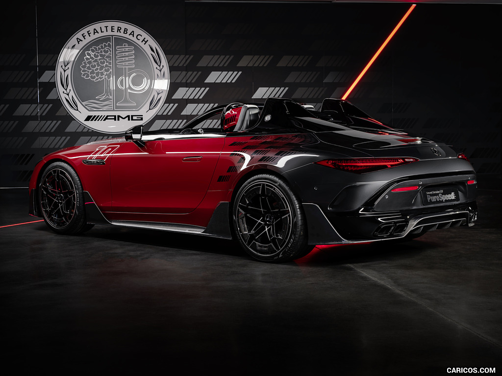 2024 Mercedes-AMG PureSpeed Concept (Color: Le Mans Red and Graphite Grey Metallic) - Rear Three-Quarter