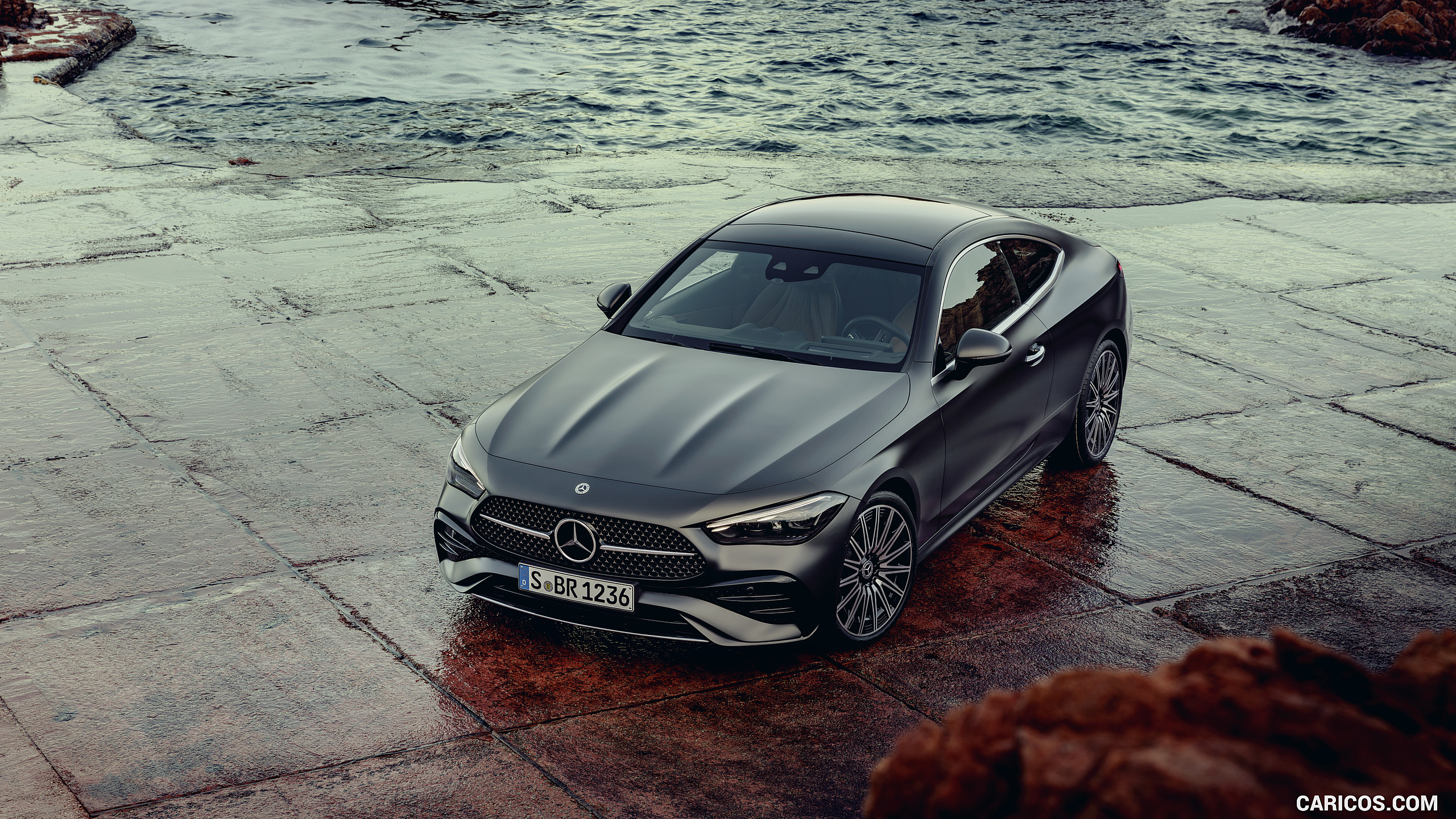 2024 Mercedes-Benz CLE Coupe AMG line (Color: Graphite Grey Magno) - Front Three-Quarter, #14 of 50